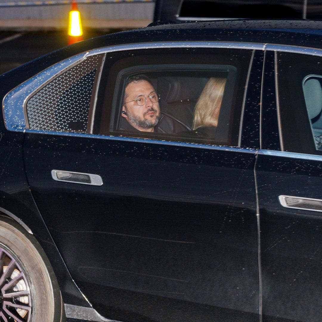 Zelenski en coche en Noruega por el funeral del Rey Harald V