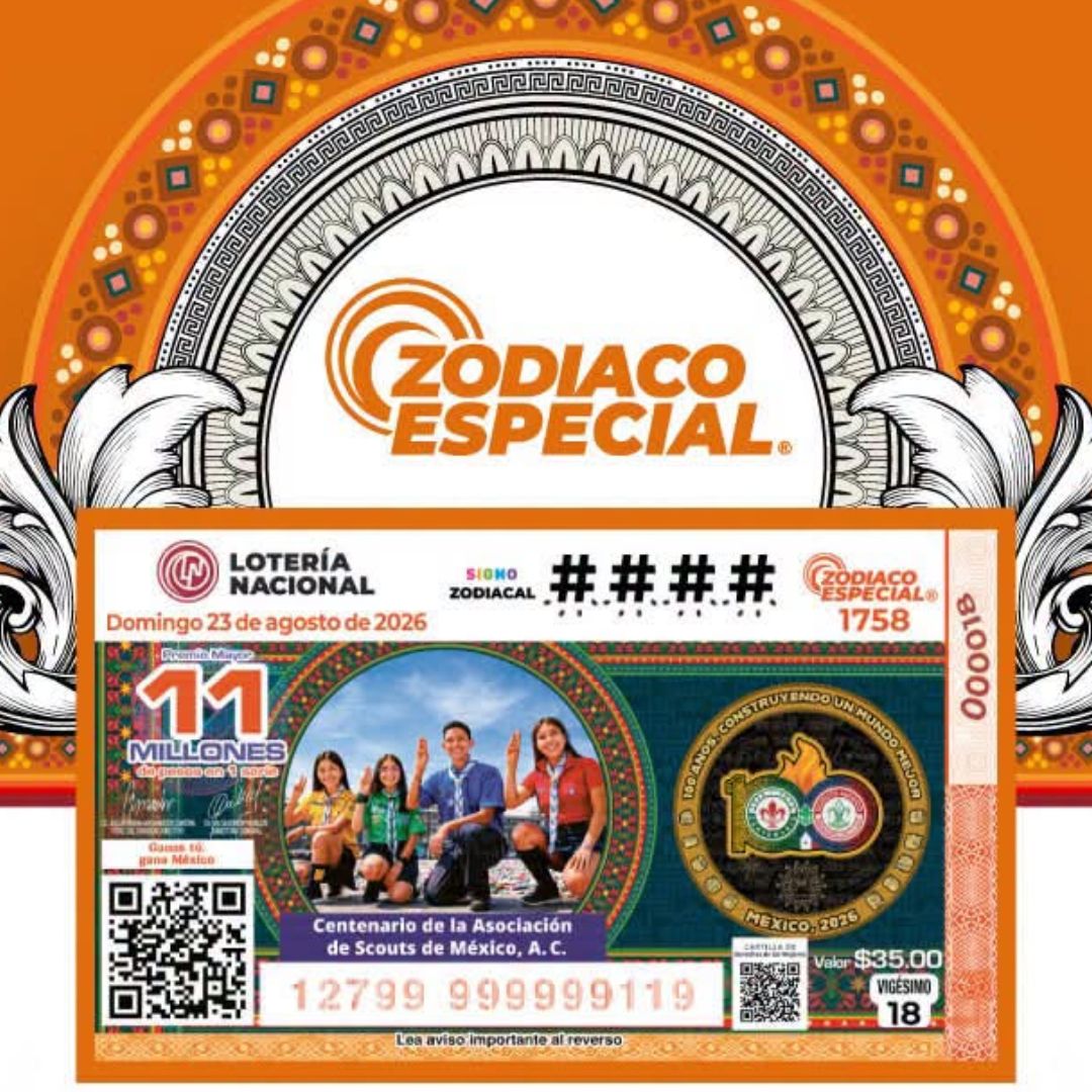 Boleto del Sorteo Zodiaco Especial 1758 de la Lotería Nacional