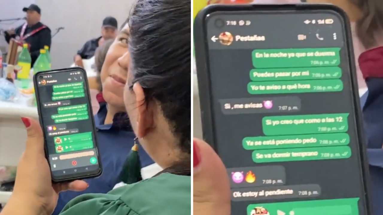 Descubren a Mujer Hablando con su Amante por WhatsApp Frente a Marido | N+