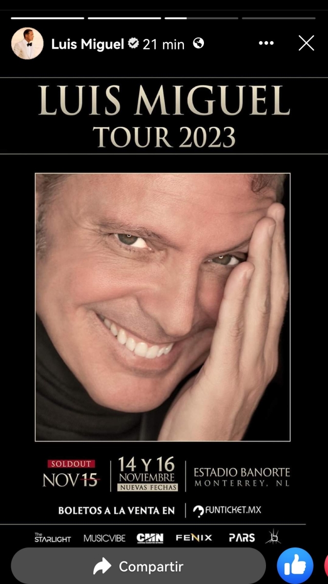 Nuevas fechas en Monterrey de Luis Miguel