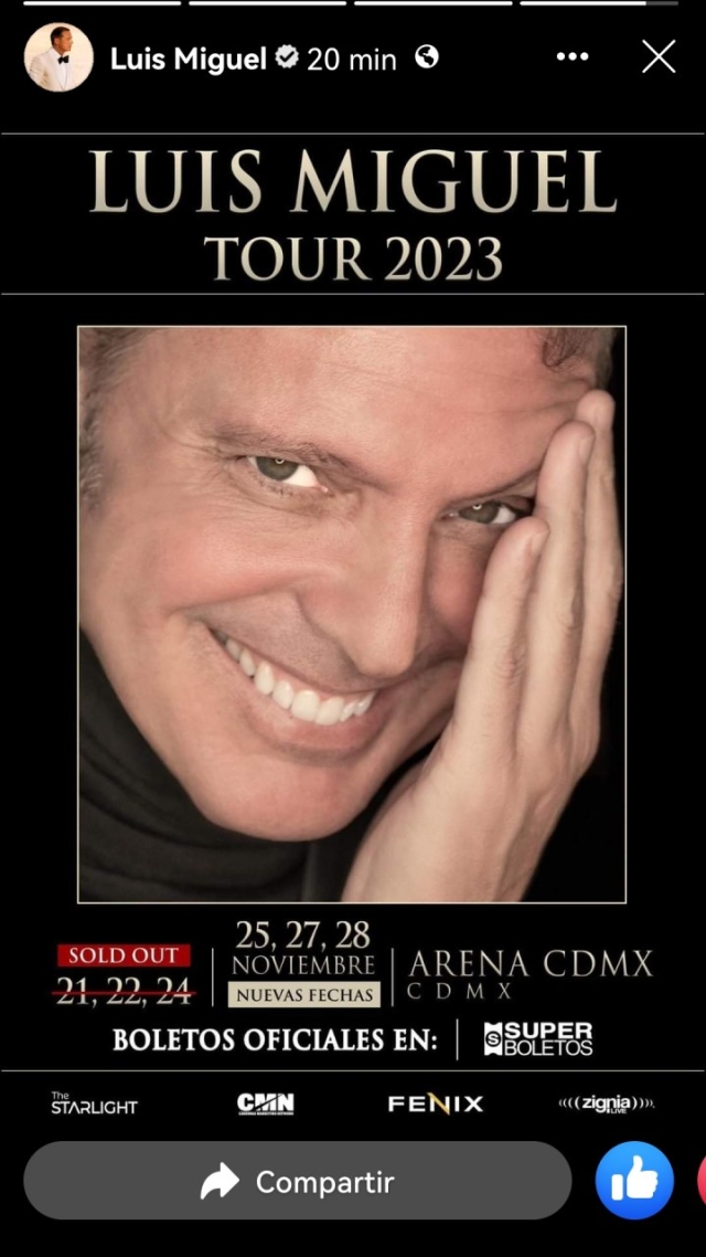 Nuevas fechas en CDMX de Luis Miguel