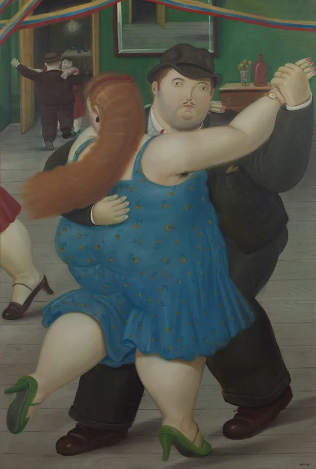 Pintura Pareja Bailando de Fernando Botero