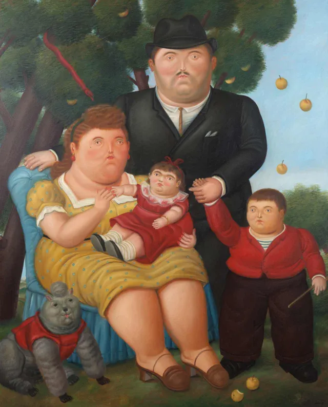 Pintura Una Familia de Fernando Botero